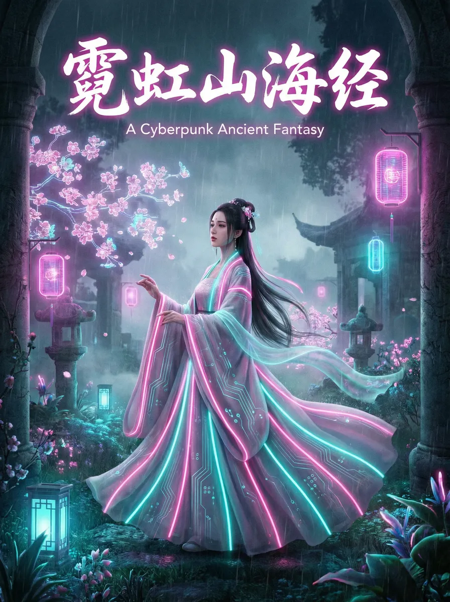 她在洗碗我在后面老扒 古风奇缘短剧 - 霓虹山海经海报
